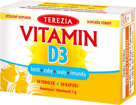 Terezia Vitamín D3 1000 IU 30 tobolek
