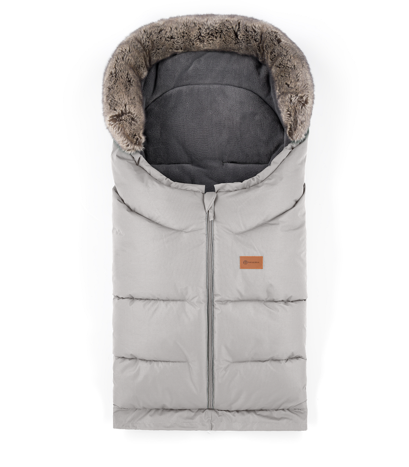 Petite&Mars Set zimní fusak Arctic 4v1 + rukavice na kočárek Furry Champagne Shower
