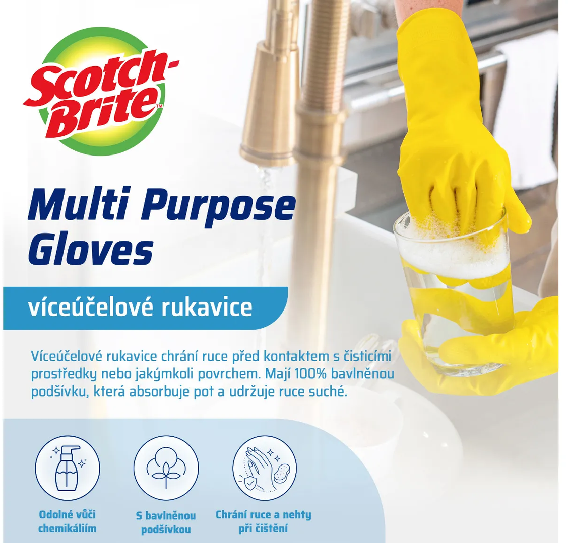 3M Scotch-Brite™ Univerzální rukavice, citronová vůně