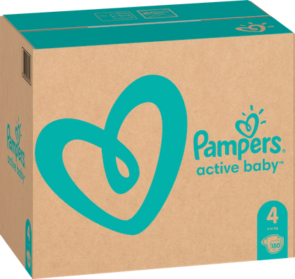 Pampers Active Baby plenky vel. 4, 9-14 kg, 180 ks