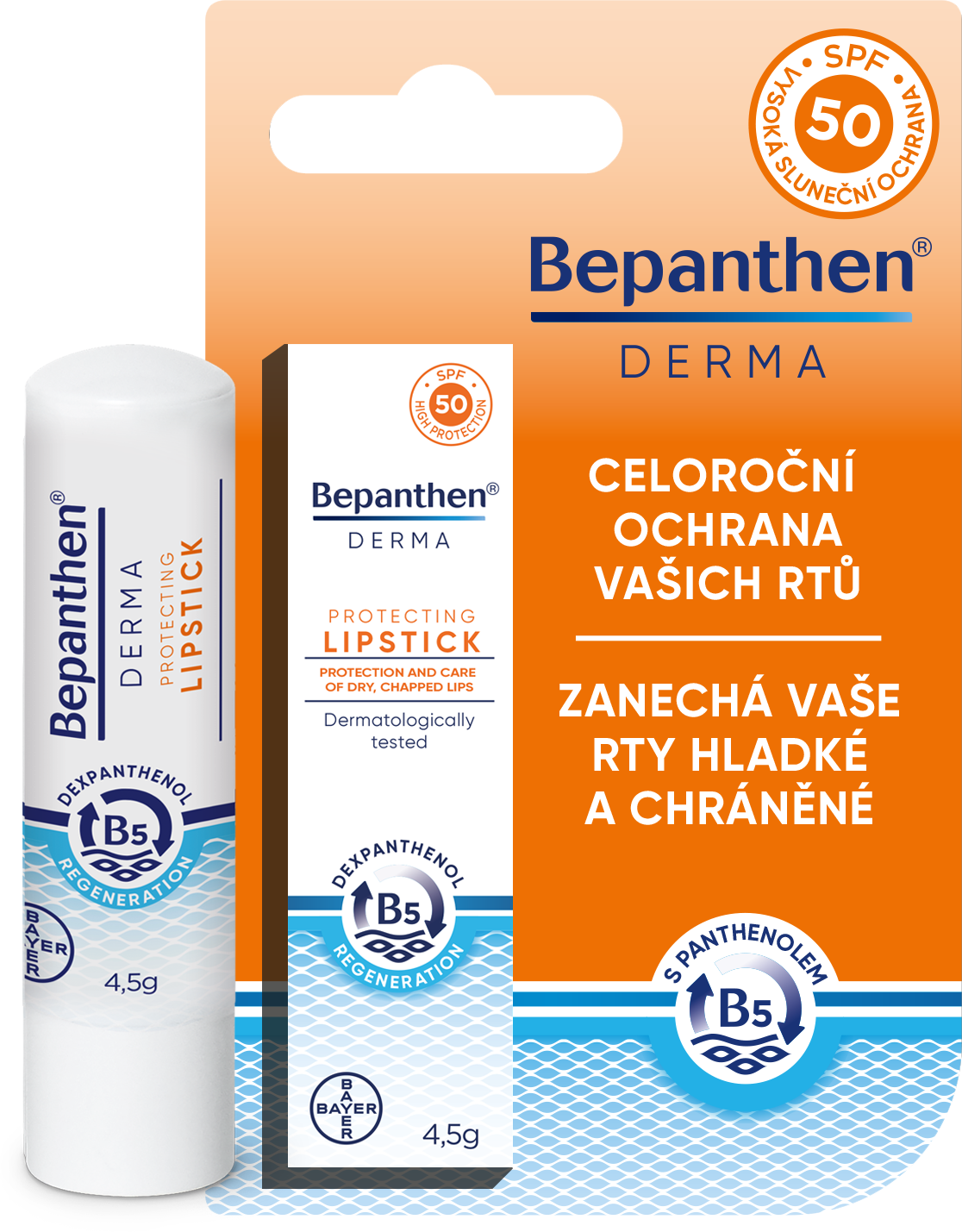 Bepanthen Derma balzám na rty SPF 50 4.5 g