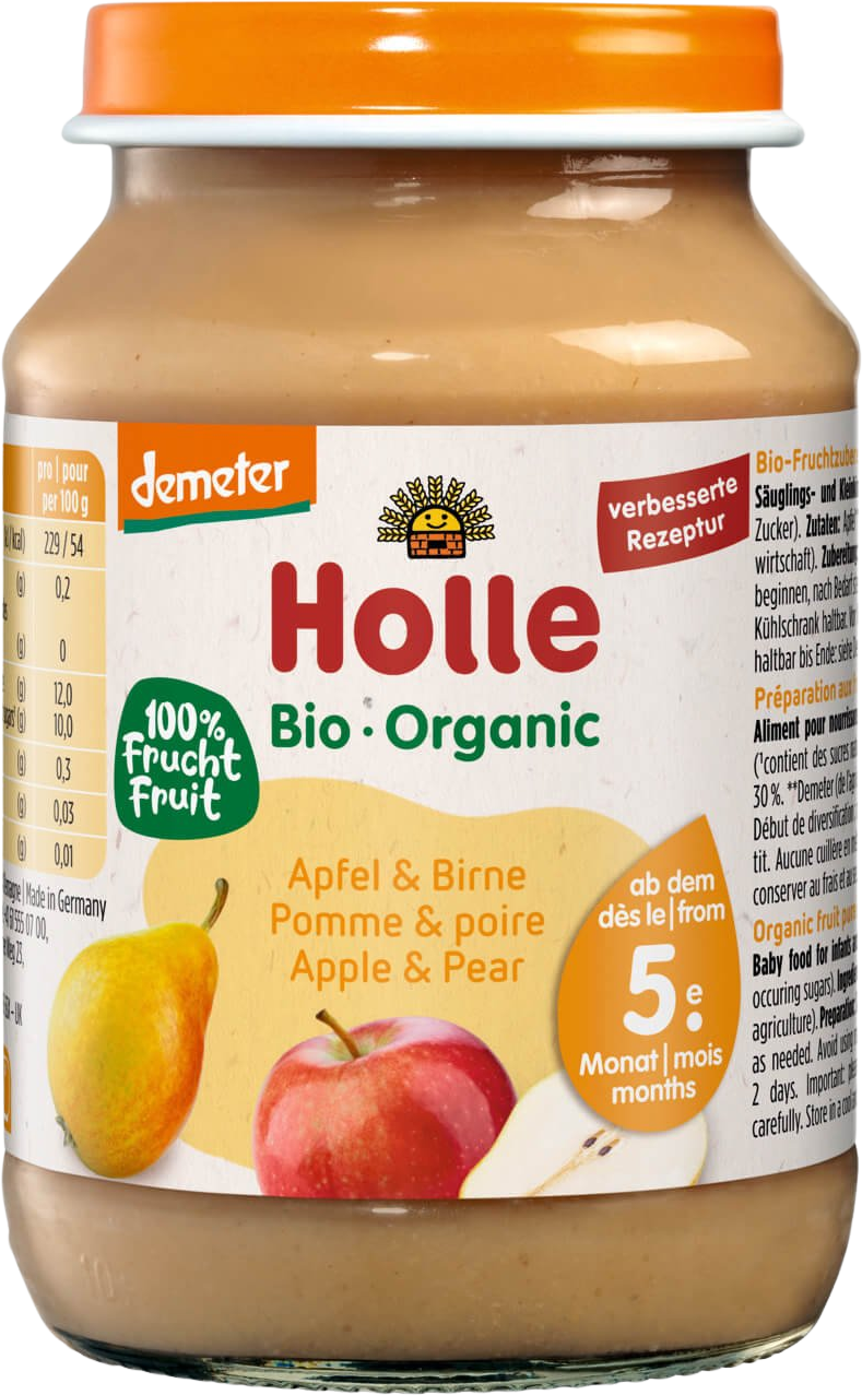 Holle BIO Dětská přesnídávka jablko a hrušky 190 g