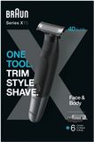 Braun Series X, Zastřihovač vousů a holicí strojek na tělo pro vousy i úpravu těla, XT5200
