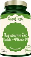 GreenFood Nutrition Hořčík a Zinek Cheláty + Vitamín D3 90 kapslí