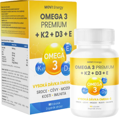 MOVit Energy Omega 3 Premium+K2+D3+E 90 tobolek