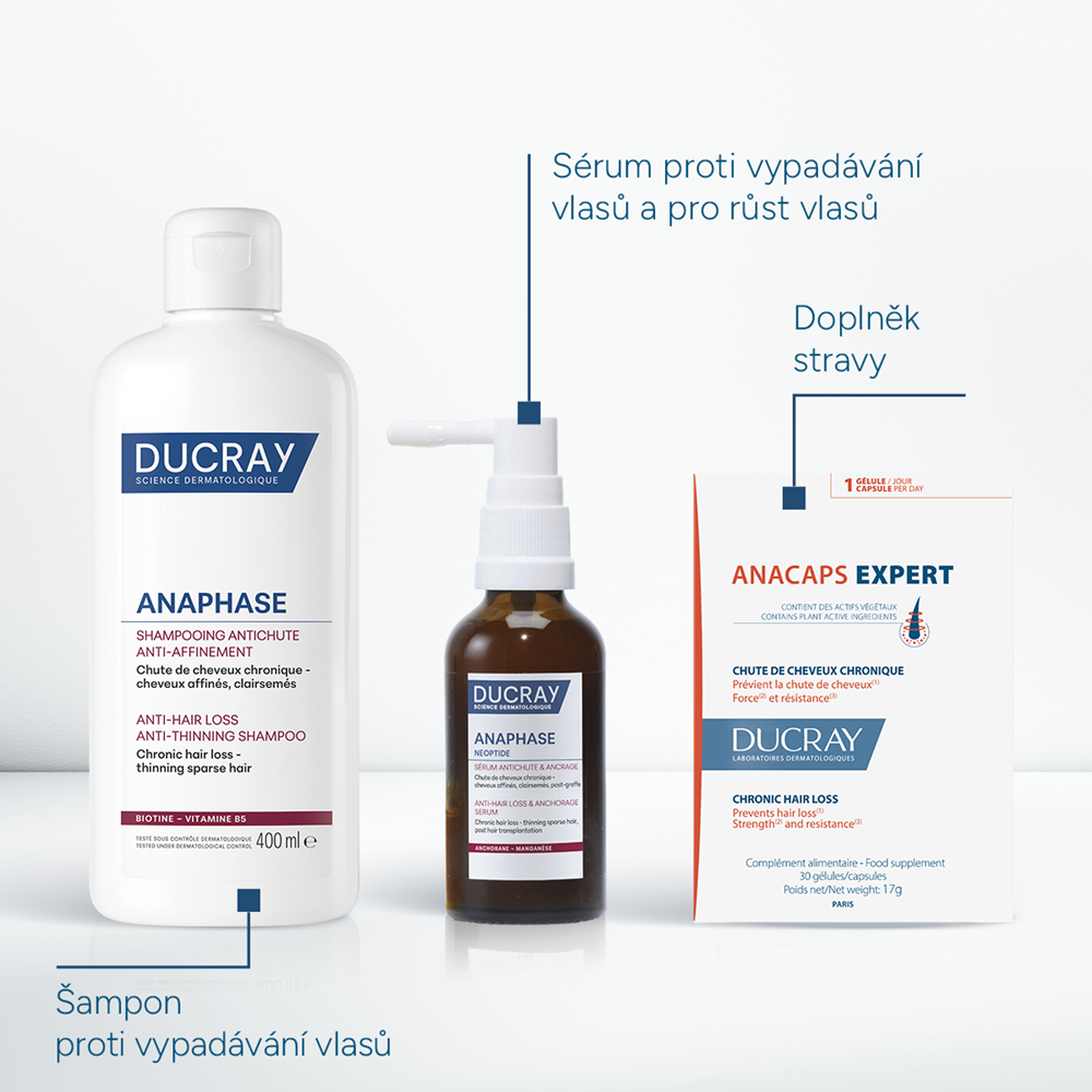 Ducray Anaphase+ Šampon-vypadávání vlasů 400 ml