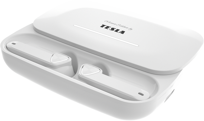 Tesla Sound EB20 - bezdrátová Bluetooth sluchátka (Luxury White)