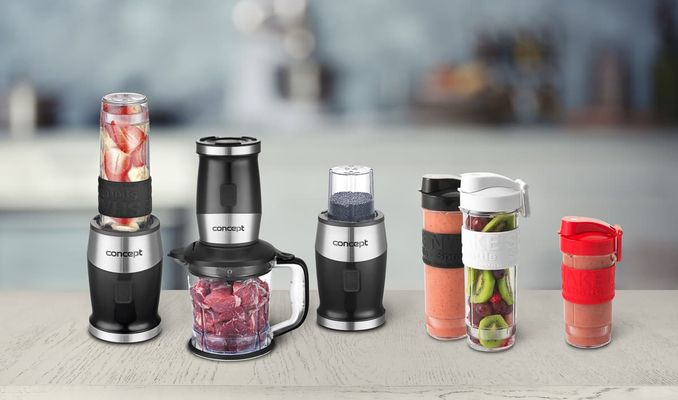 Concept Fresh&Nutri Černý smoothie mixér, chopper, mlýnek + 2 lahve 570 ml + 400 ml