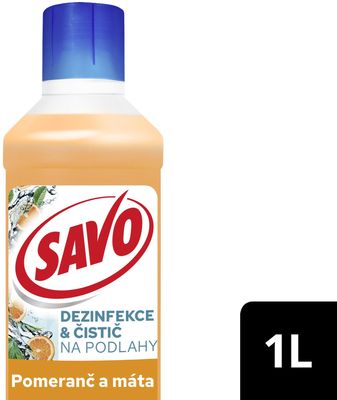 Savo desinfekce a čistič na podlahy Pomeranč a Máta 1 l