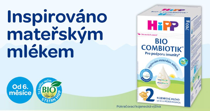 HiPP 2 bio Combiotik, pokračovací kojenecké mléko, od 6. měsíce