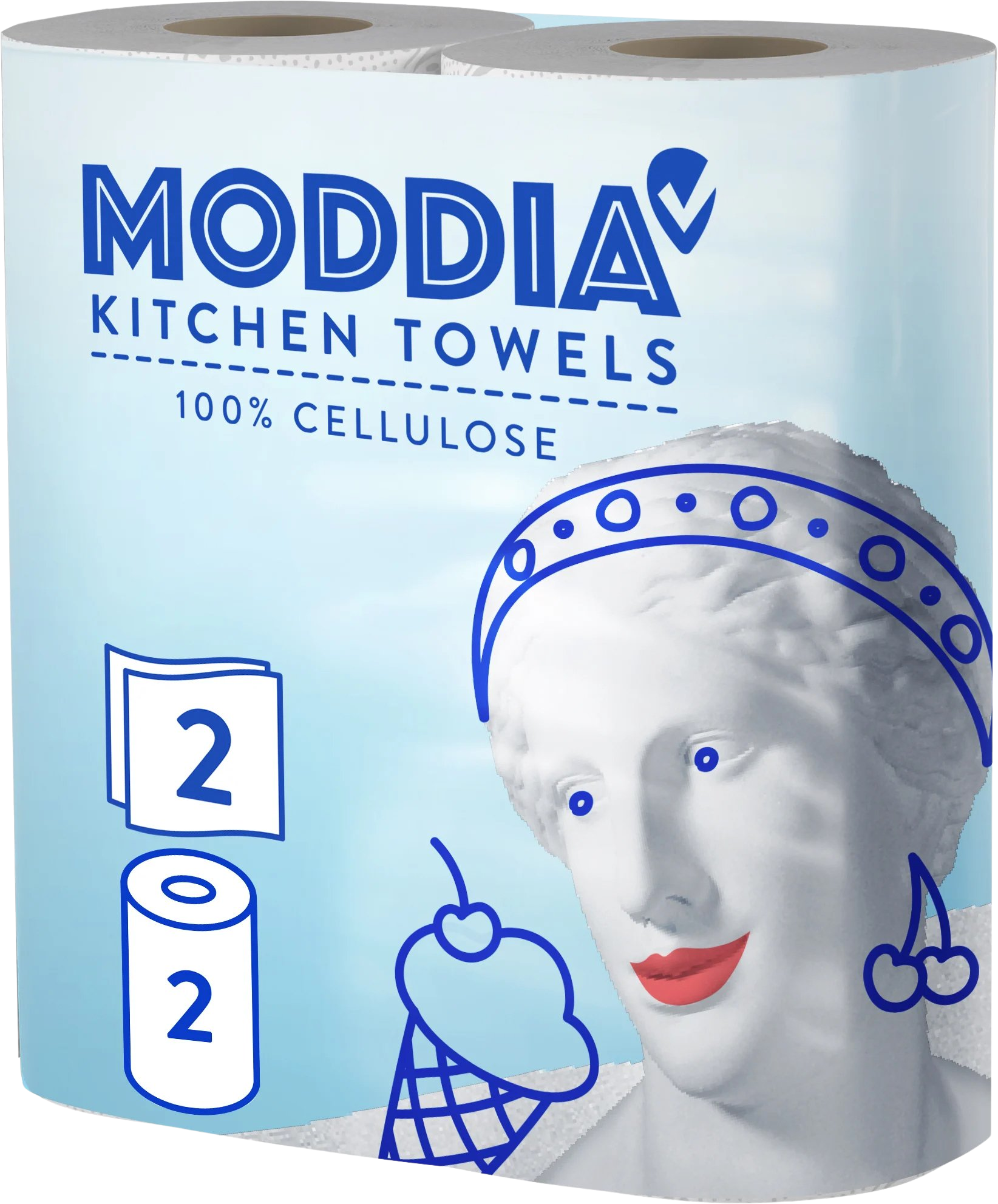 Moddia Kuchyňské utěrky 2vrstvé, 2 ks