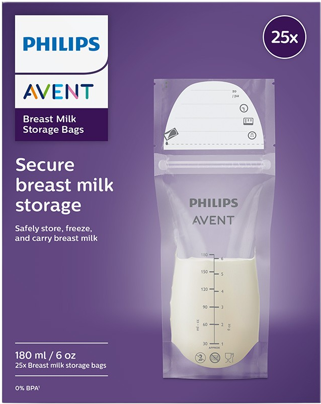 Philips Avent Sáčky na mateřské mléko 180 ml, 25 ks