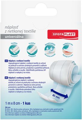 3M Spofaplast Náplast z netkané textilie 864, 1 m × 8 cm