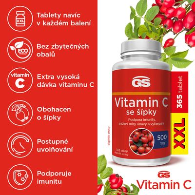GS Vitamín C se šípky 365 tablet
