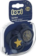 LOVI Dudlík silikonový dynamický Stardust 3-6m blue 2 ks