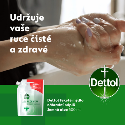Dettol Mýdlo tekuté Náhradní náplň Aloe Vera a vitamín E 500 ml