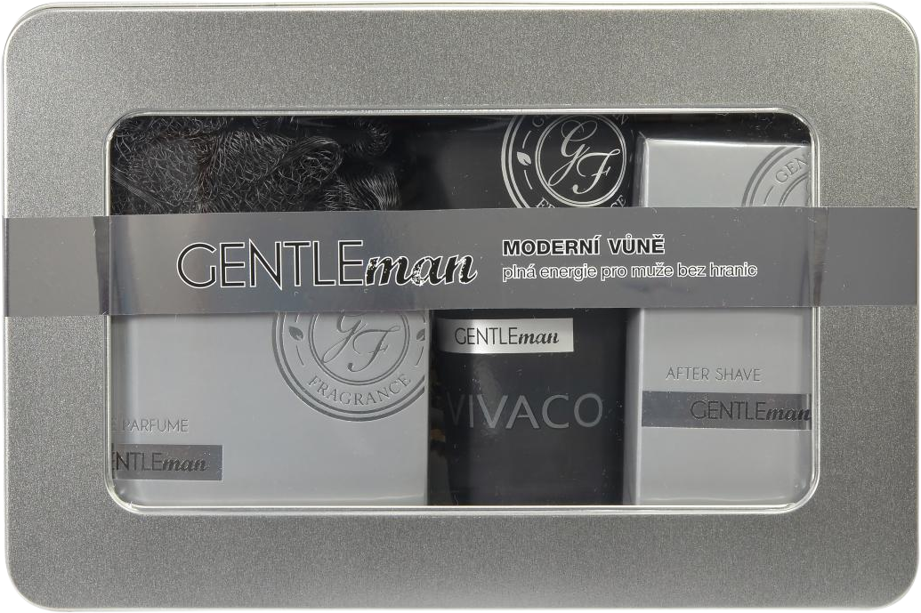 Vivaco Dárkové balení Gentleman Silver Edition - EdP + sprchový gel + voda po holení + dárek