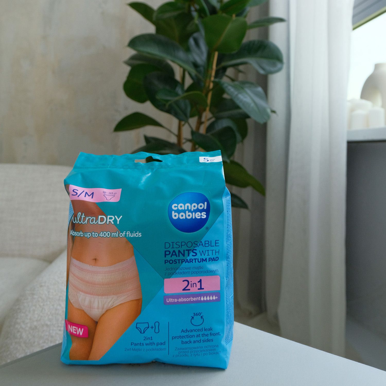 Canpol babies Jednorázové poporodní kalhotky s vložkou 2v1 S/M 5 ks