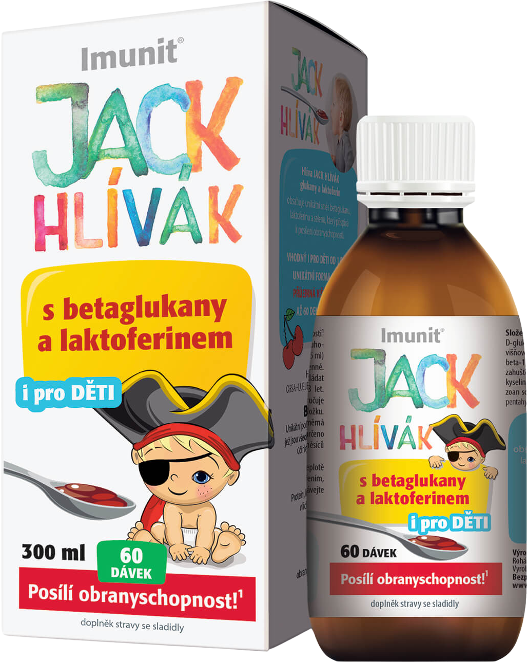 Imunit Jack Hlívák glukany + laktoferin sirup 300 ml