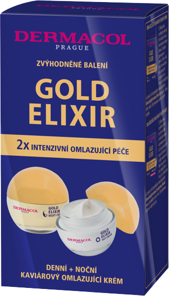 Dermacol Duopack Gold Elixir denní + noční krém 2 x 50 ml