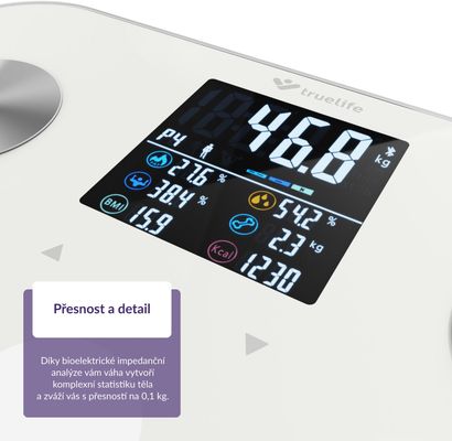 TrueLife FitScale W6 BT - Bioelektrická impedanční bluetooth váha