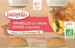 Babybio Lotrínske mirabelky s jablkem 2 x 130 g