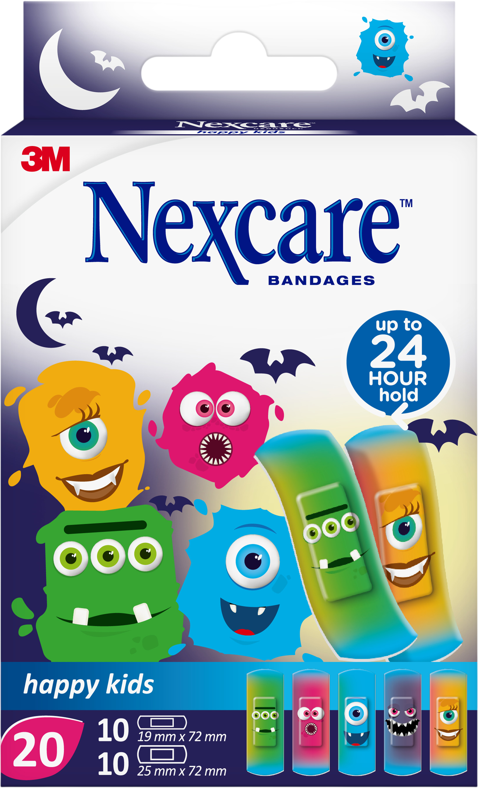 3M Nexcare Happy Kids náplast příšerky 20 ks