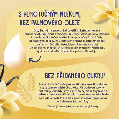 Sunar mléčná krupicová kaše na dobrou noc vanilková XXL 340 g
