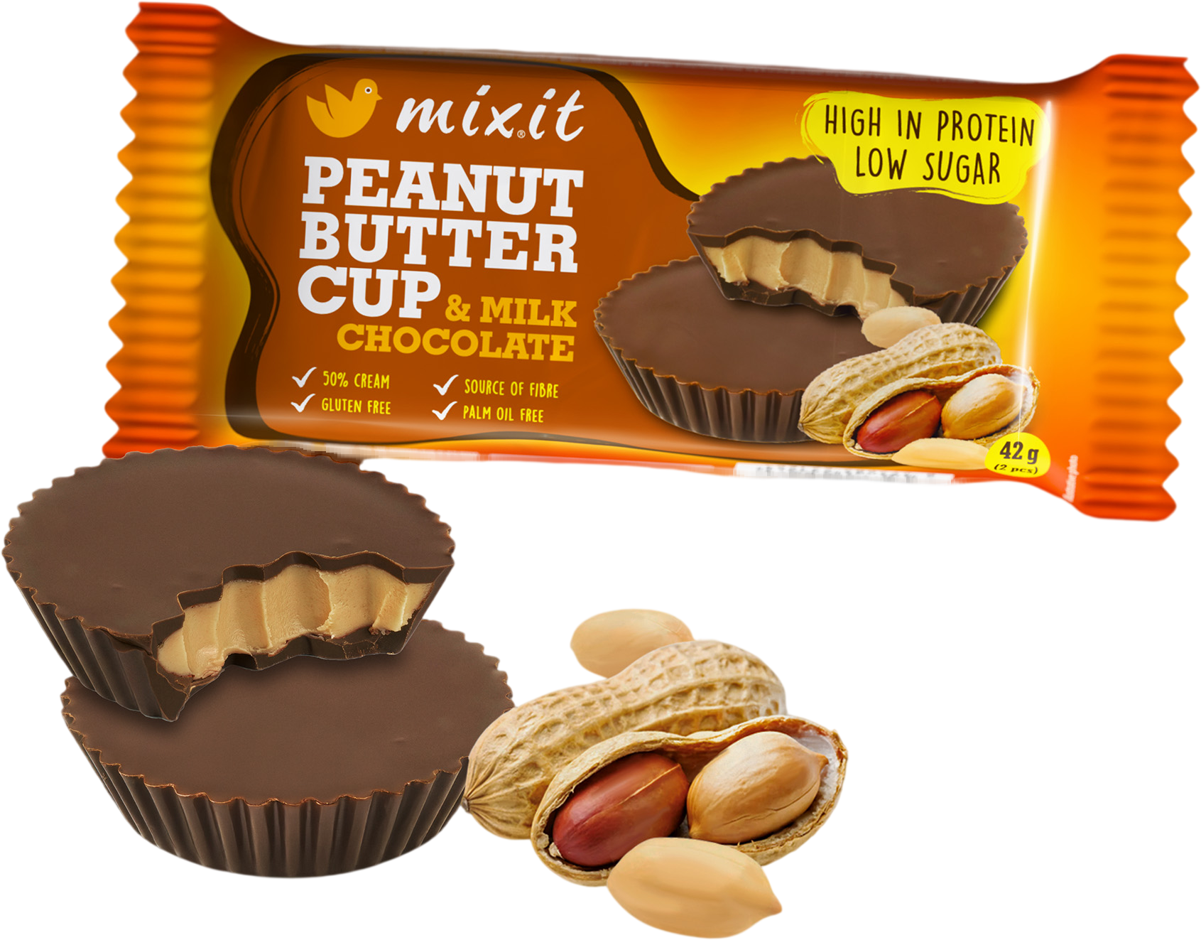 Mixit Proteinový Cup – Peanut butter & mléčná čokoláda 42 g