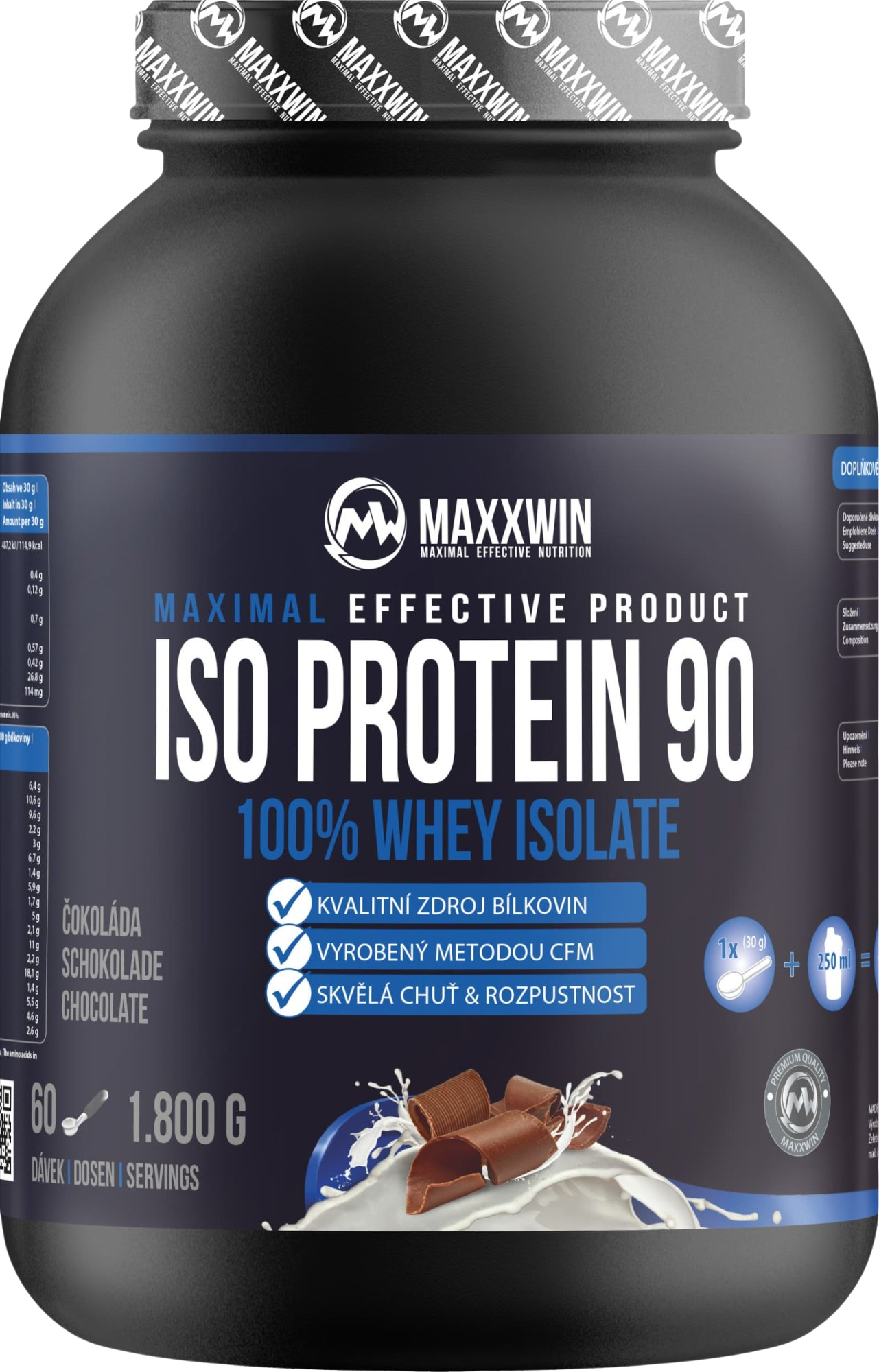 Maxxwin Iso protein 90 čokoláda 1800 g