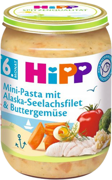 HiPP Těstoviny s treskou v máslové zelenině 190 g