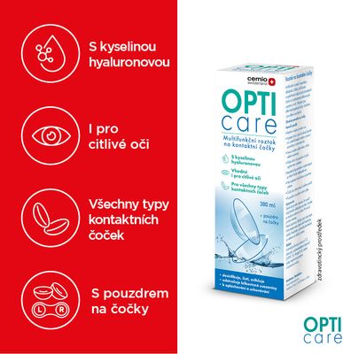 Cemio OPTIcare, multifunkční roztok na kontaktní čočky 380 ml