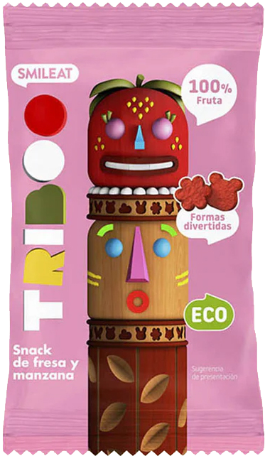 Smileat BIO 100% ovocné měkké bonbónky jablko a jahody 25 g