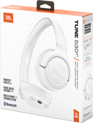 JBL Tune 530BT White, bezdrátová Bluetooth® sluchátka na uši