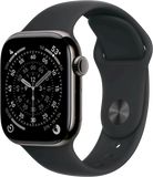 Apple Watch 11 GPS + Cellular 42mm břidlicově šedý titan - černý sportovní řemínek - M/L