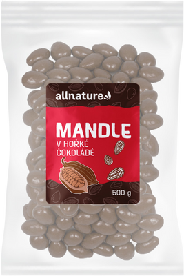 Allnature Mandle v hořké čokoládě 500 g