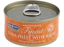 Fish4Cats Konzerva pro kočky Finest tuňák s olihní 70 g