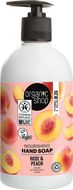 Organic Shop Vyživující mýdlo na ruce Růže a broskev 500 ml