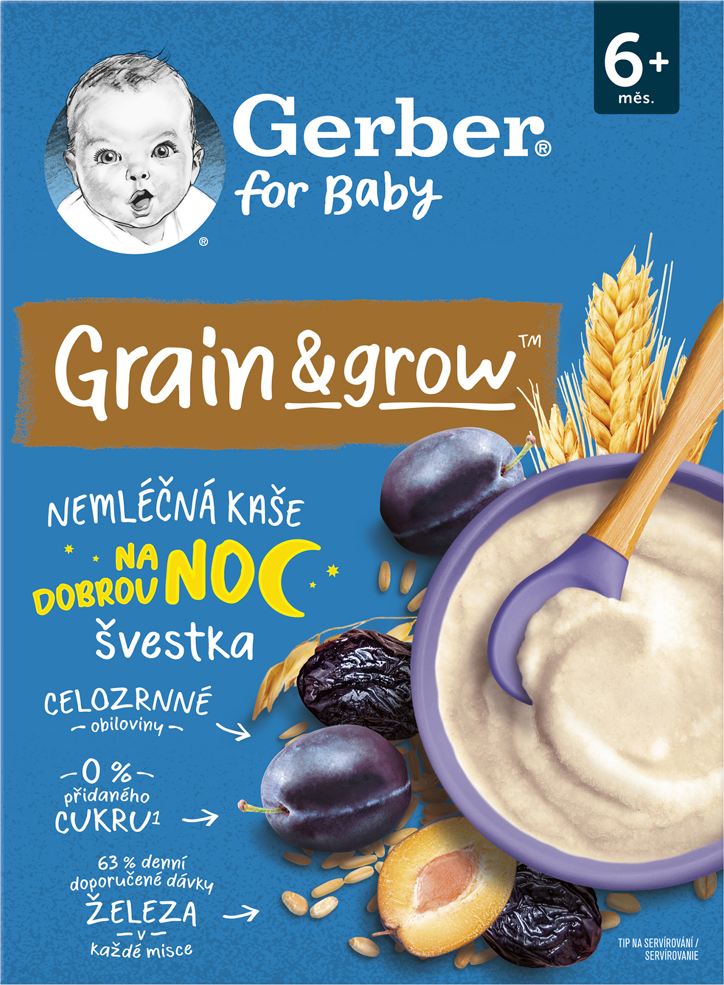 Gerber Nemléčná kaše pšenično-ovesná švestka 200 g