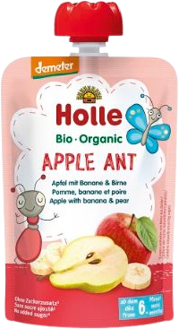 Holle Bio pyré - Apple Ant - Jablko a banán s hruškou 100 g