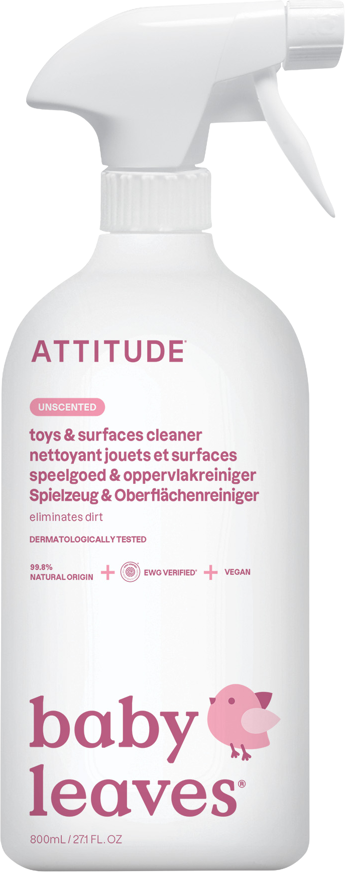 Attitude Čistící prostředek na dětské povrchy/hračky bez vůně s rozprašovačem 800 ml