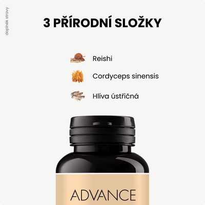 ADVANCE Trimyco 60 kapslí - reishi, cordyceps, hlíva 60 kapslí