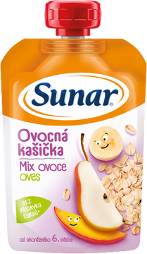 Sunar kašička ovocná kapsička mix ovoce, ovesné vločky 6m+ 120 g