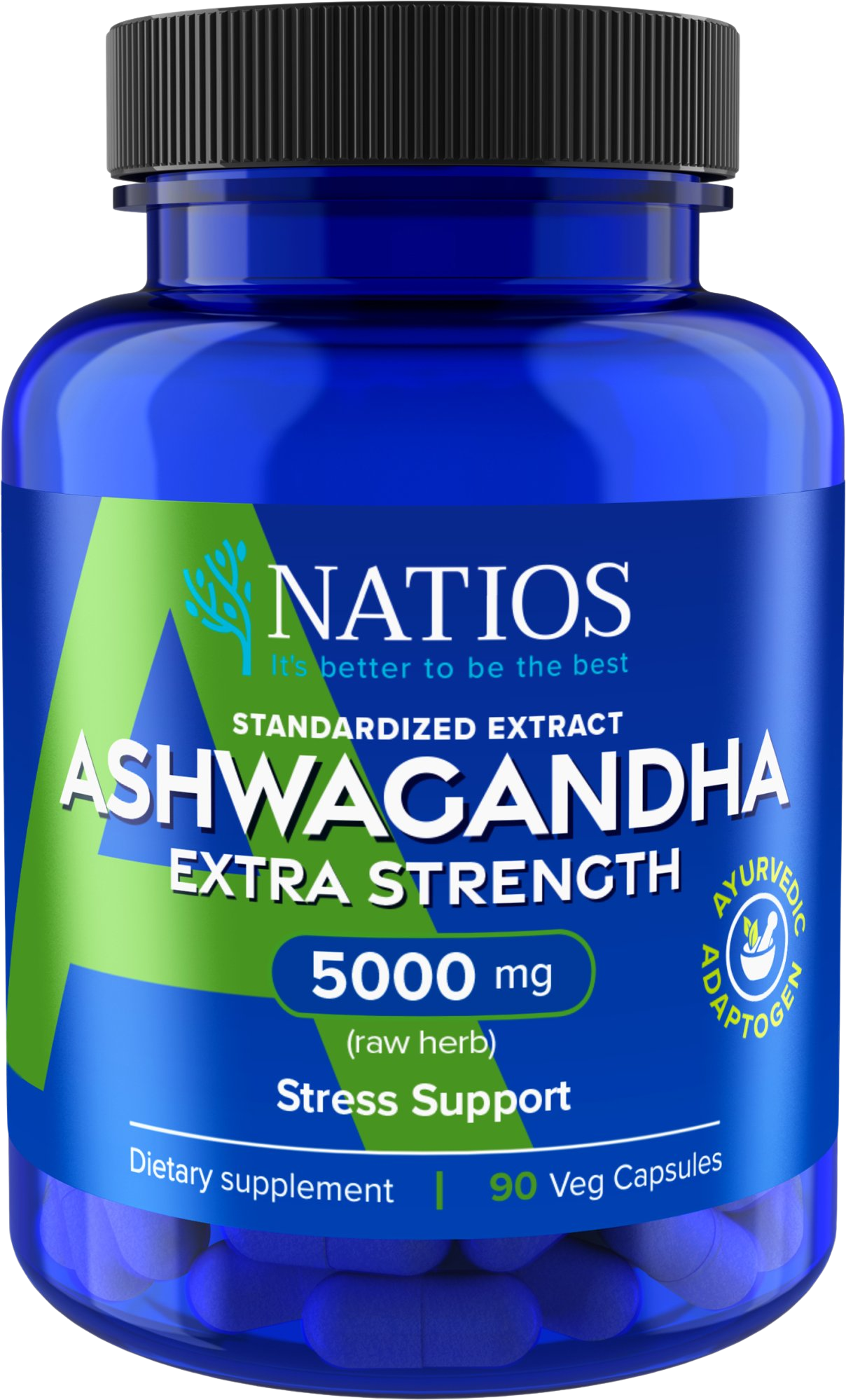 Natios Standardized Extract Ashwagandha Extra Strenght 5000 mg 90 kapslí