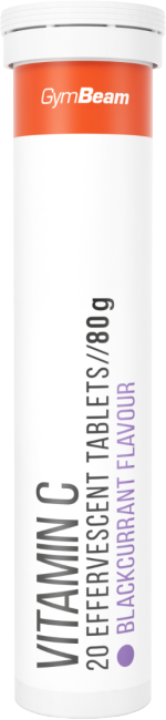 GymBeam Vitamín C 1000 mg effervescent čierne ríbezle 20 x 4 g