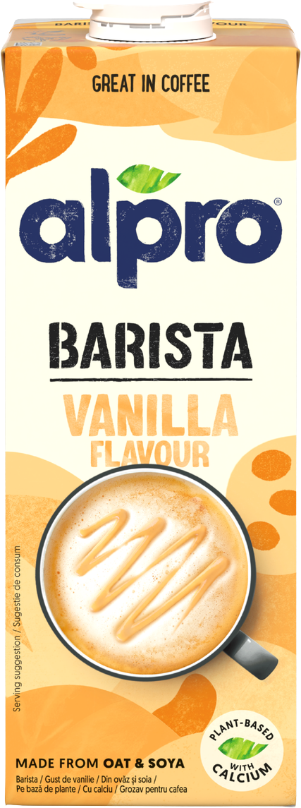 Alpro Barista Ovesno-sójový nápoj s vanilkovou příchutí 1 l