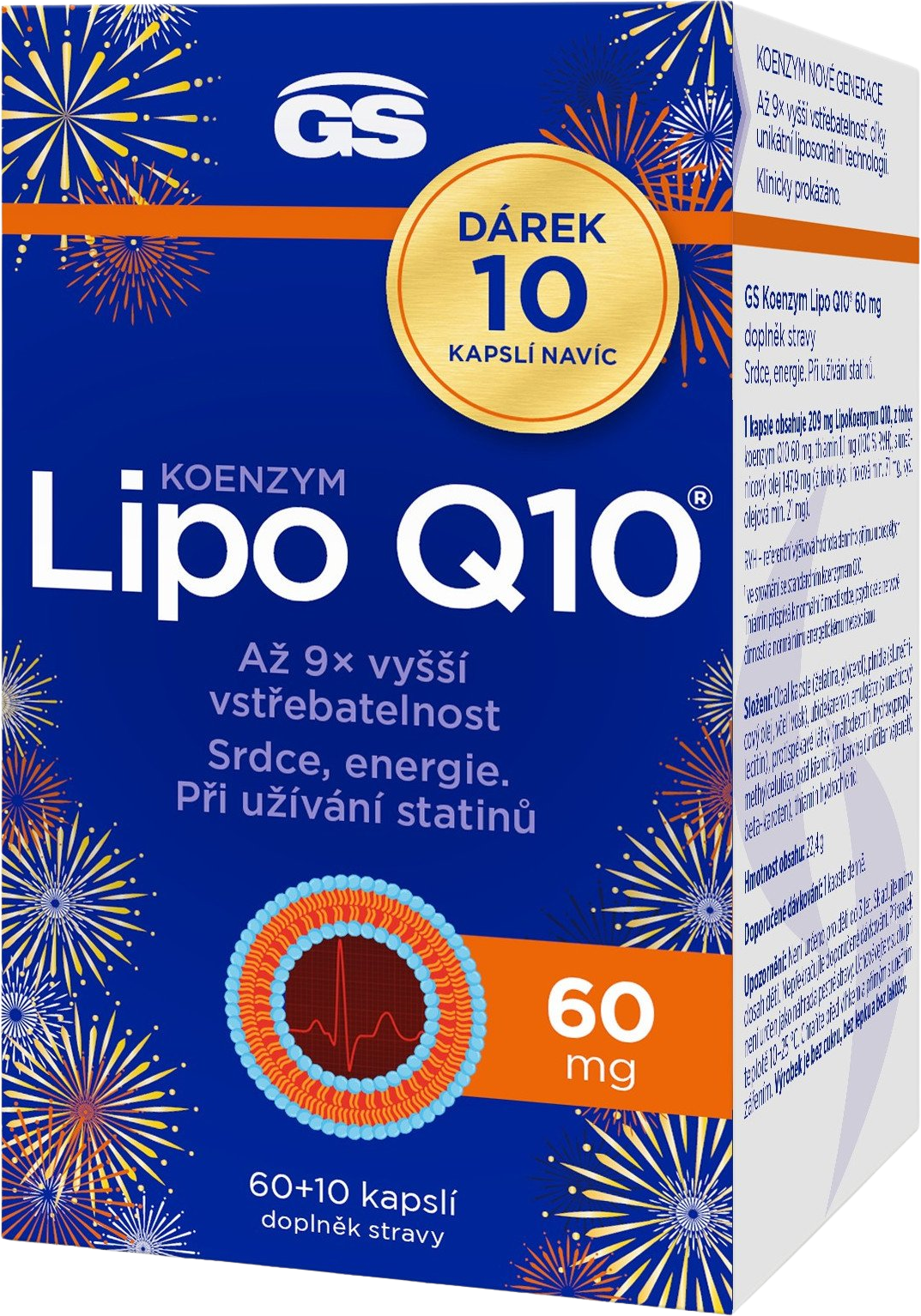 GS Koenzym Lipo Q10 60 mg 70 kapslí