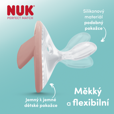 Nuk Dudlík Perfect Match BEIGE/RED 0-6m BOX 2 ks