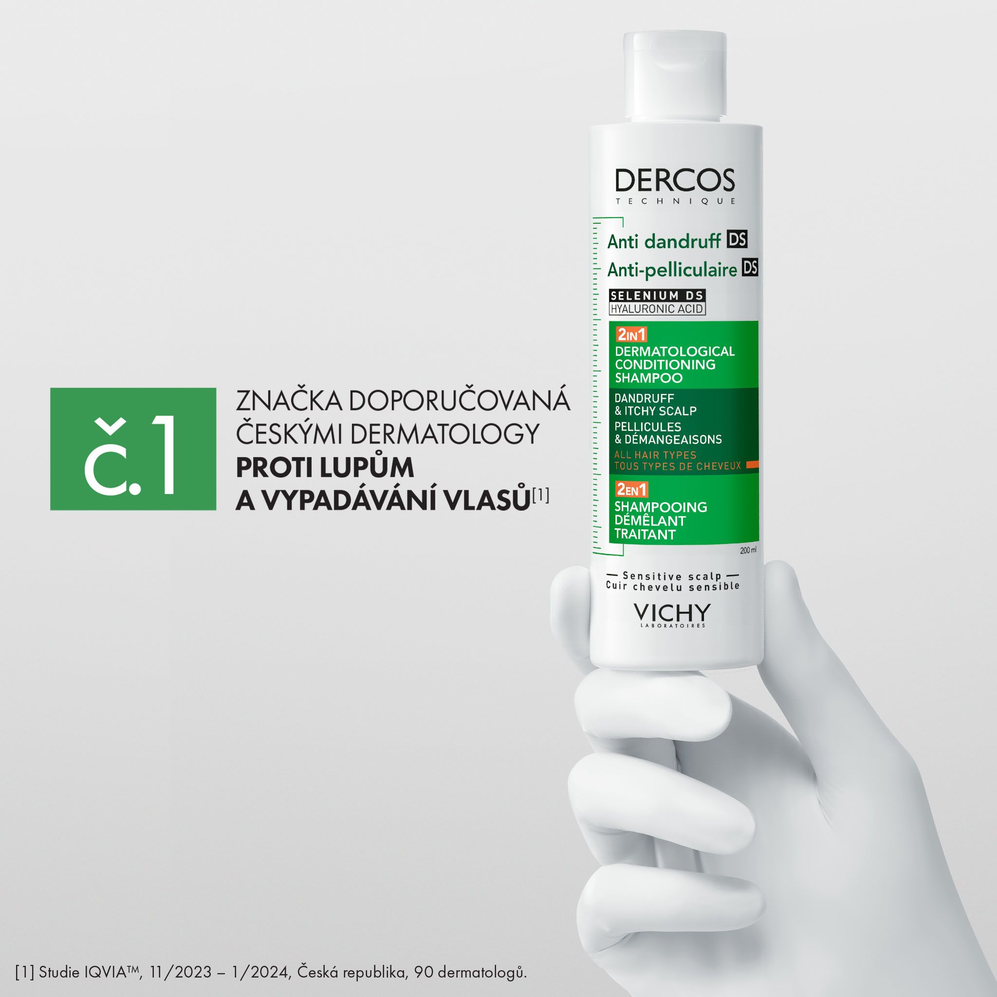 Vichy Dercos šampon a kondicionér na lupy 2v1 200 ml