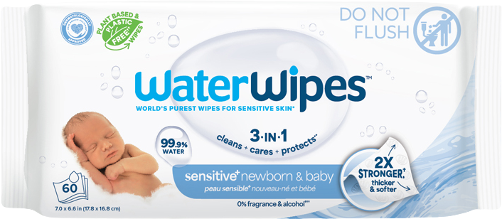 Waterwipes Ubrousky vlhčené bez obsahu plastů 60 ks